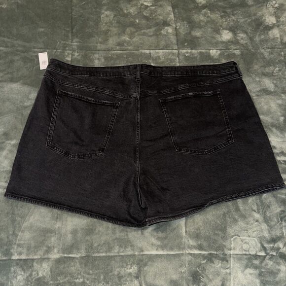 Old Navy OG Straight Shorts Women 30 Black Cotton High Rise Smooth Plus Size NWT - Picture 2 of 8